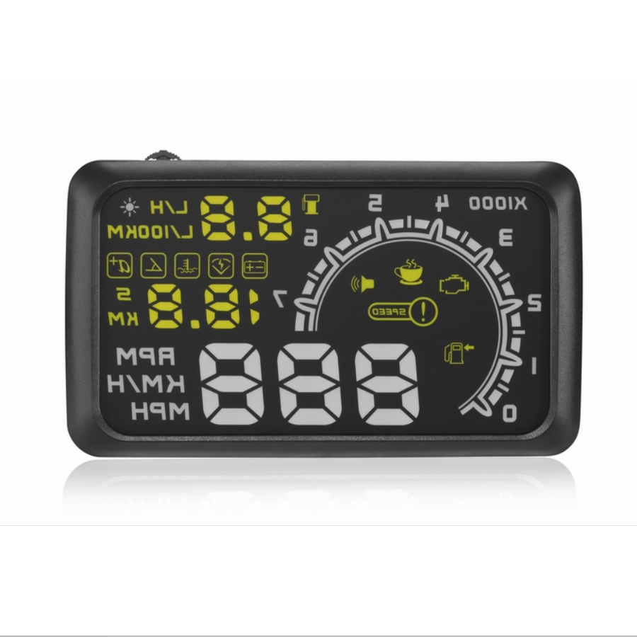 Hot-Sale W02 HUD Head up Display OBD2 Car Gauge 5.5" Dash Screen Projector Fuel Consumption Monitoring System