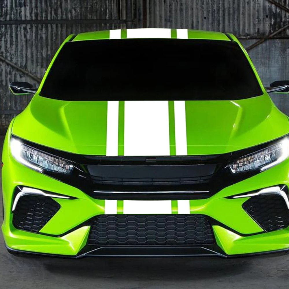Car Body Sticker Racing Rally Sport Decal Hood Roof Rear Trunk Long Stripe Racing Sports Vinyl Universal Styling