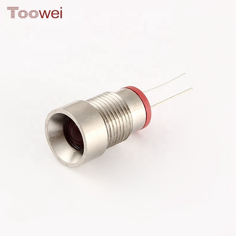 TOOWEI 16mm Waterproof 5V 12V 24V 220VAC LED Metal Signal Indicator Pilot Dash Light With Lead