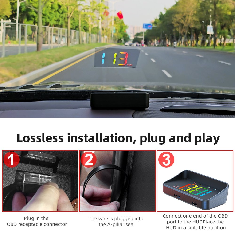M4 Auto Hud Obd2 Head up Display Car Speed Windshield Projector Speedometer Diagnostic Tools Car Alarm Car Accessories