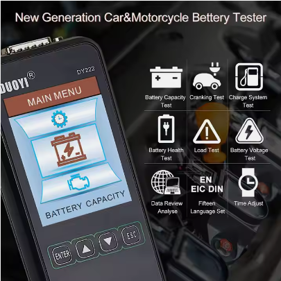 One DY222 Car Power Storage Tester Electric Vehicle Battery Internal Resistance Start and Stop Tester