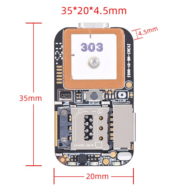 ZX303 Mini GPS Tracker PCBA Module GSM Wifi LBS Locator SOS Web APP Tracking Chip TF Card Voice Recorder for Person Car