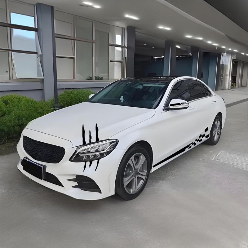 Universal Motorsports Styling Car Stickers Stripes Checks Car Claw Marks Side Body Trim Decals Logo Accessory Adjustment Vinyl