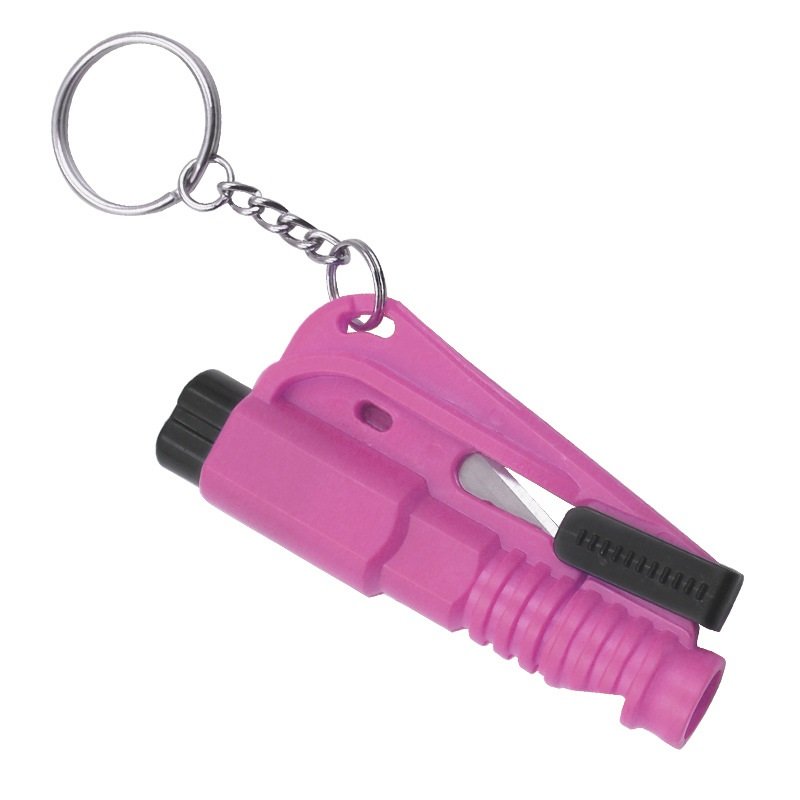 Car Emergency Escape Tool Multi-function 3 in 1 Alarm Whistle Window Breaker Keychain with Belt Cutter