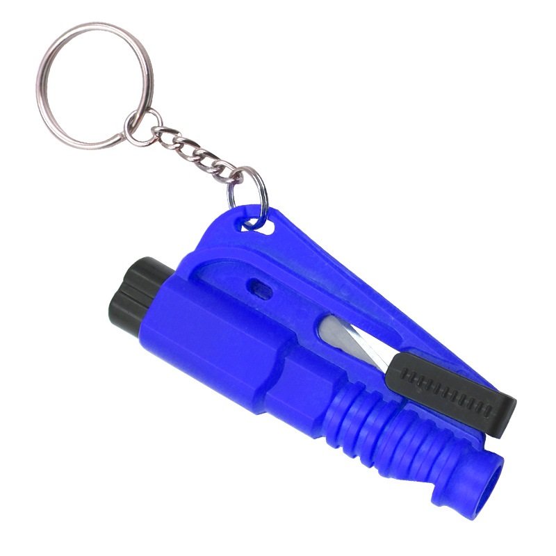 Car Emergency Escape Tool Multi-function 3 in 1 Alarm Whistle Window Breaker Keychain with Belt Cutter