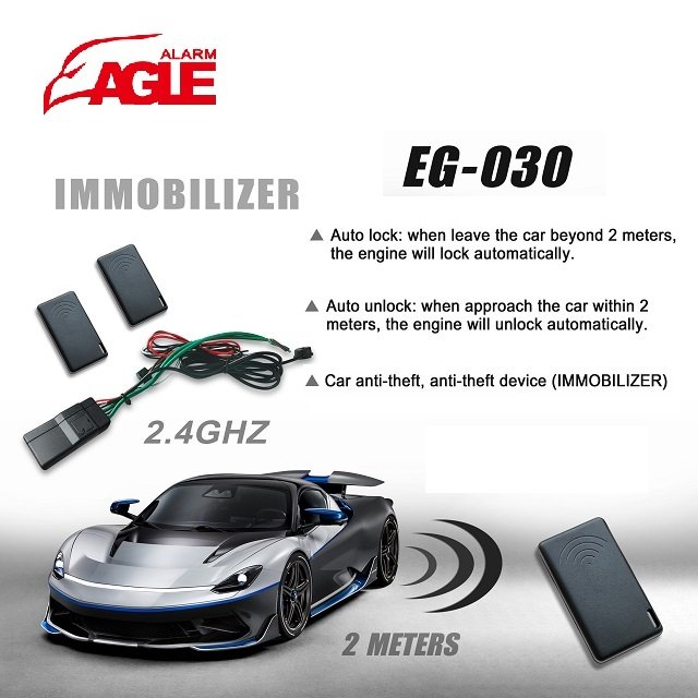 Auto Anti-hijacking Inmovilizador RFID 2.4 Ghz Black DC 12V Universal Car Alarm System Alarma Para Auto Car Immobilizer