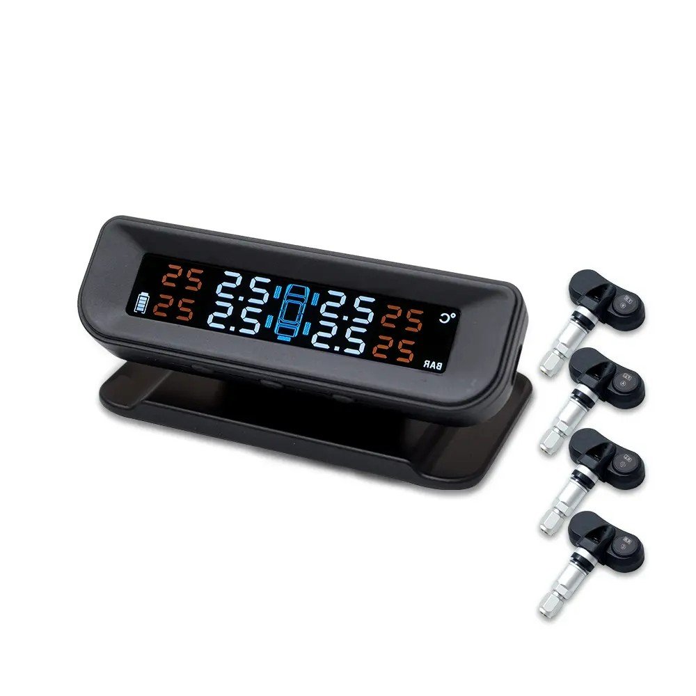 Solar Power Wireless Automatic Tpms Tire Pressure Monitoring Car Tire Pressure Sensor TPMS