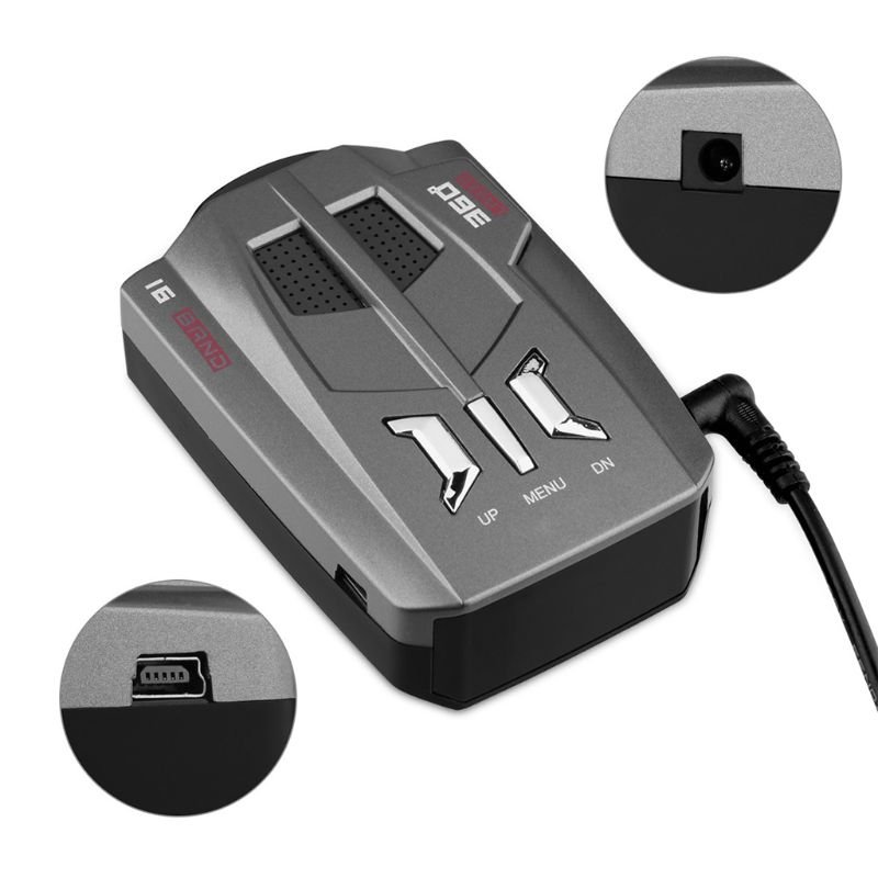 English Russian Auto 360 Degree V9 Speed Voice Alert Alarm Warning Vehicle Car Radar Detector