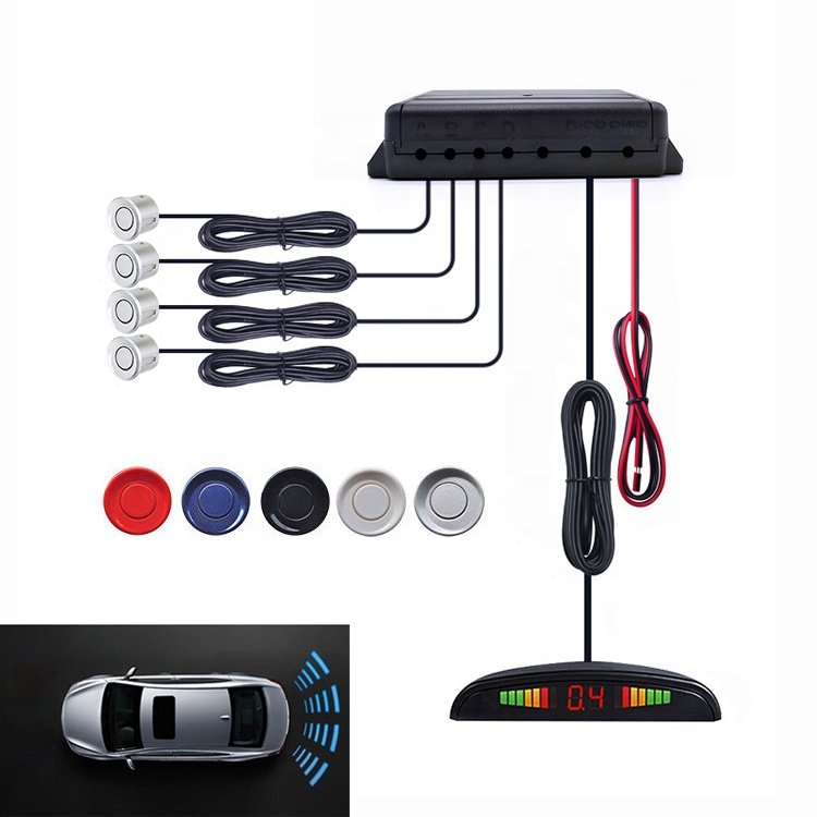 Vehicle 4 Parking Sensor System for Universal Car Alarm with LED Distance Display