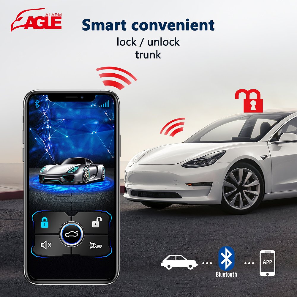 Smart Car Alarm System with Phone APP BT Car Alarm Alarma De Carro Hot in South American Market