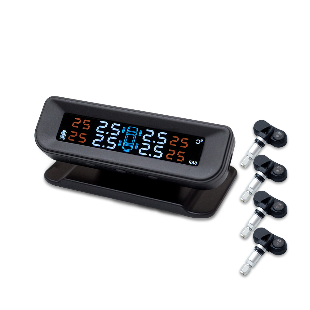 Solar Power Wireless Automatic Tire Pressure Alarm Monitor Car Tire Pressure Sensor TPMS