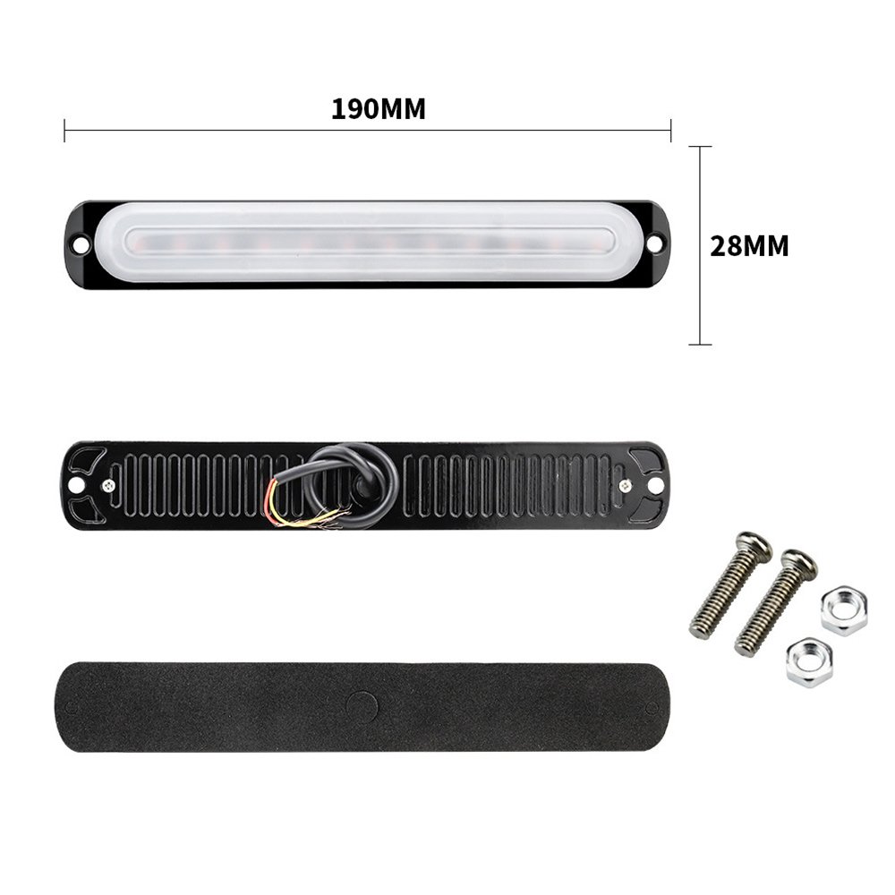 12V 24V 12LED Strobe Lights Emergency Flashing Light Beacon Yellow Amber Warning Light Stroboscopes for Auto DRL