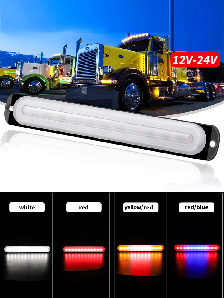 12V 24V 12LED Strobe Lights Emergency Flashing Light Beacon Yellow Amber Warning Light Stroboscopes for Auto DRL