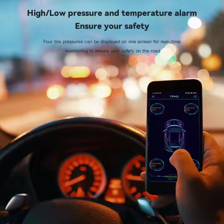 Tire Pressure Monitor Mobile Phone Bluetooth APP Detection Alarm Four-Wheel Electric Motorcycle Wireless Tire Pressure Detection