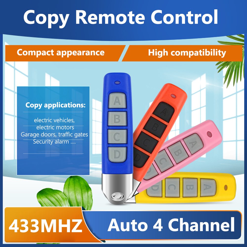 Universal 4 Button Garage Door Gate Opener Remote Control Duplicator for 315mhz 433mhz Frequency Remote