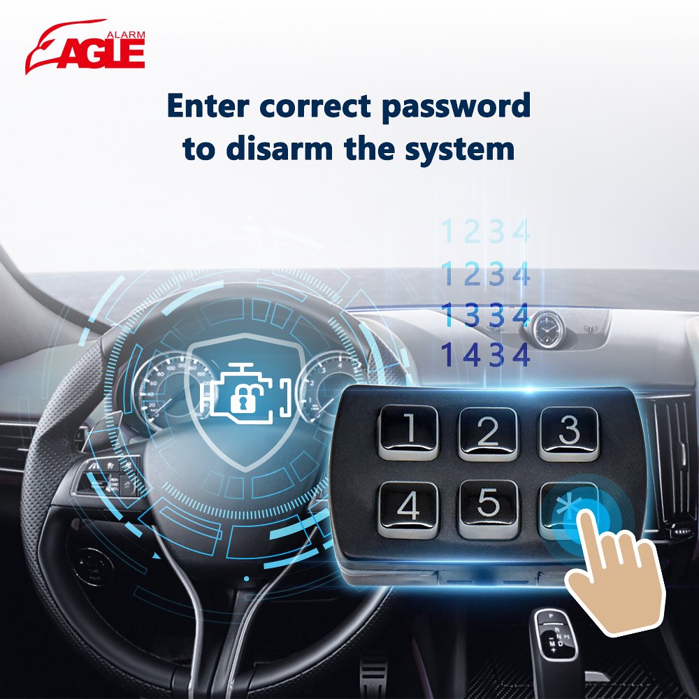 Anti Hijacking Password Keypad Immobilizer for All Cars Black Color Box DC 12V Universal Car Key Universal Screen Car Remote