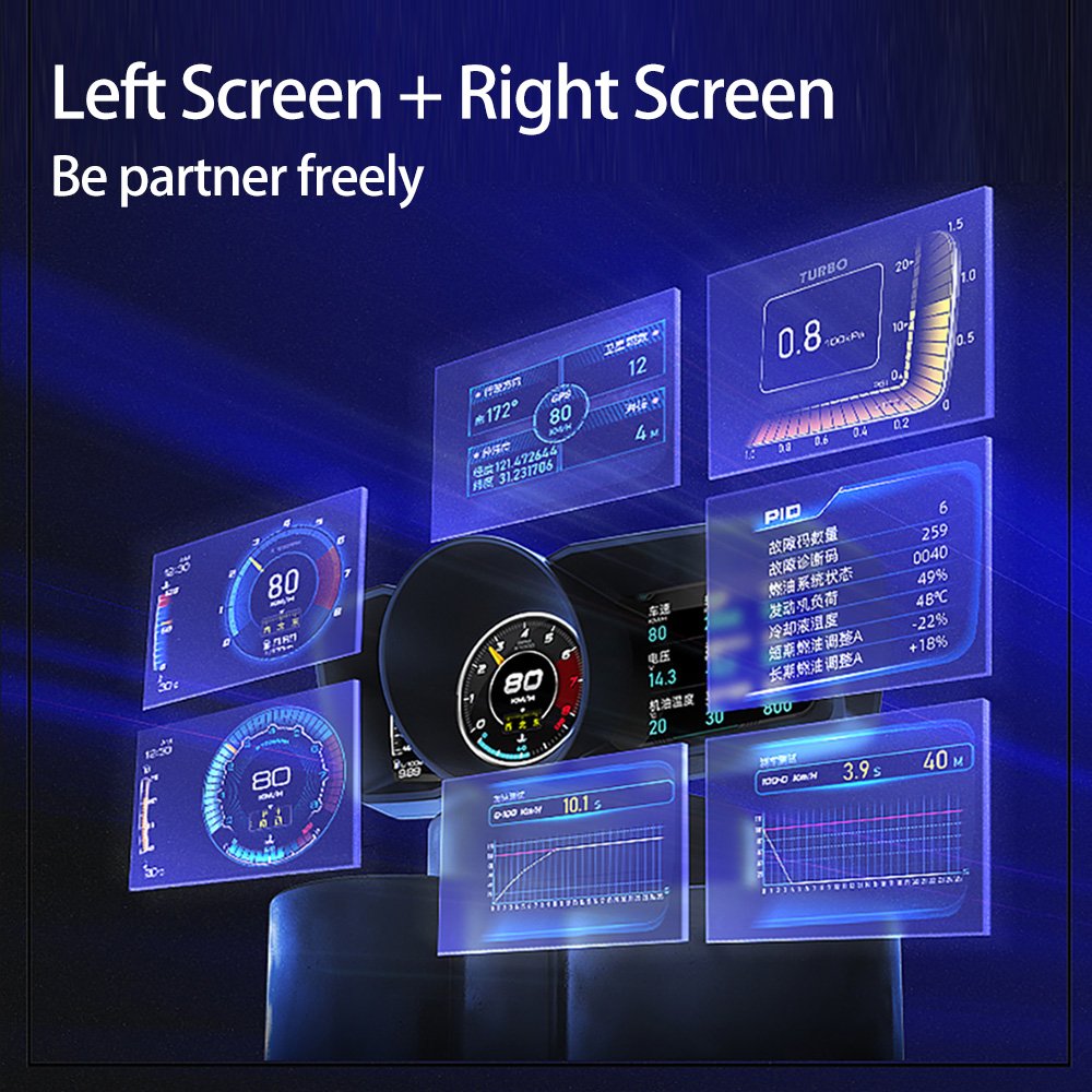 NEW GPS HUD OBDII ON-Board Diagnostic Tools Digital Display Speedometer Over Speed Alarm OBD Scanner for Almost Universal Cars