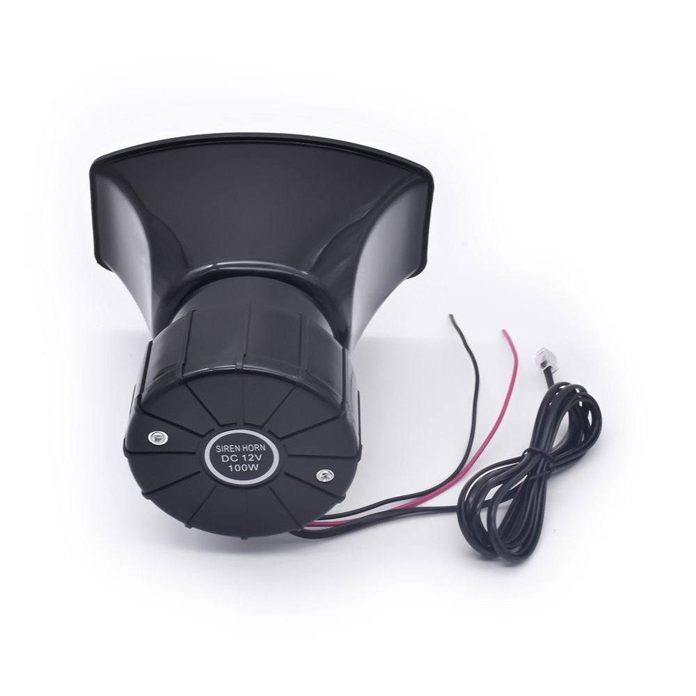 12V 100W Car Horn with MIC Loud Motorcycle Siren Vehicle Truck Warning Alarm Loudspeaker Plastic 5 Sound DC