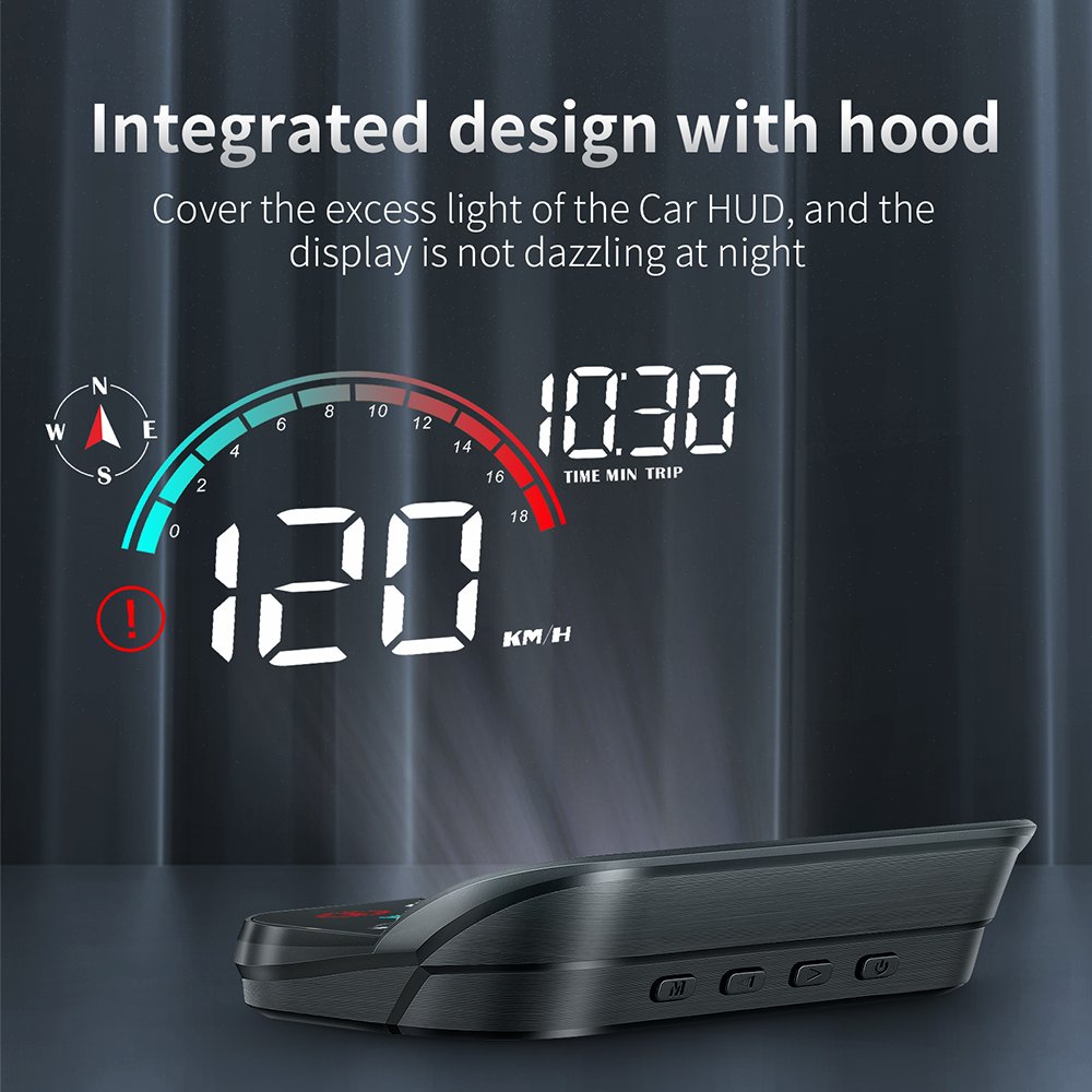 Lancol New GPS HUD with Integrated Button Design Head Display All Cars Features OBD2 Speed Clock Water Temperature Display LCD