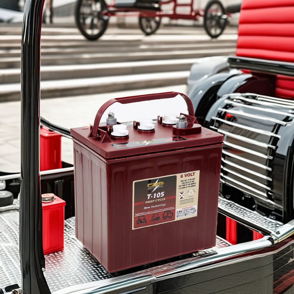 T105 6V 225ah Deep Cycle Tubular Battery for Golf Carts Power Tools Sightseeing Vehicle/Three-Wheeler Submarines Flooded Storage