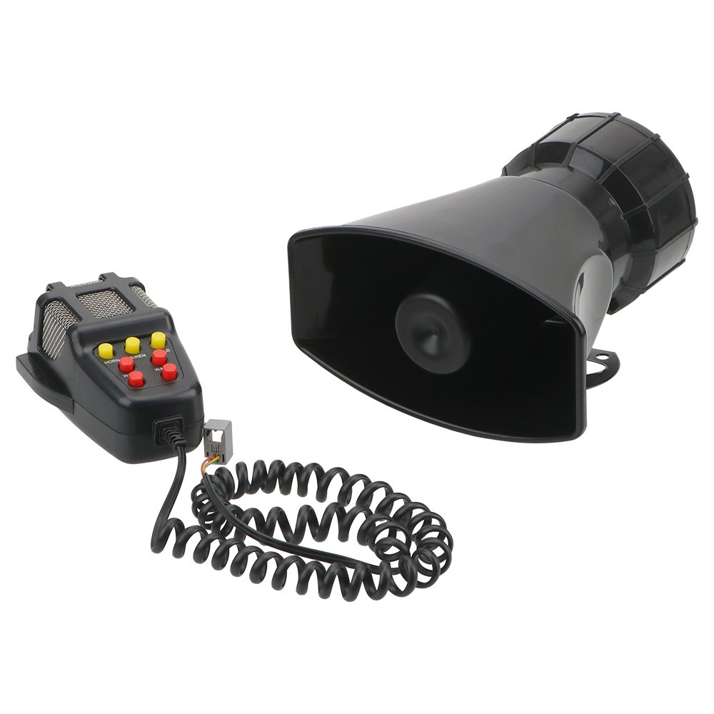 Car Horn Speakers Loud Police Siren Air Horn Megaphone Tone Mic PA System Emergency Amplifier Hooter Car Warning Alarm