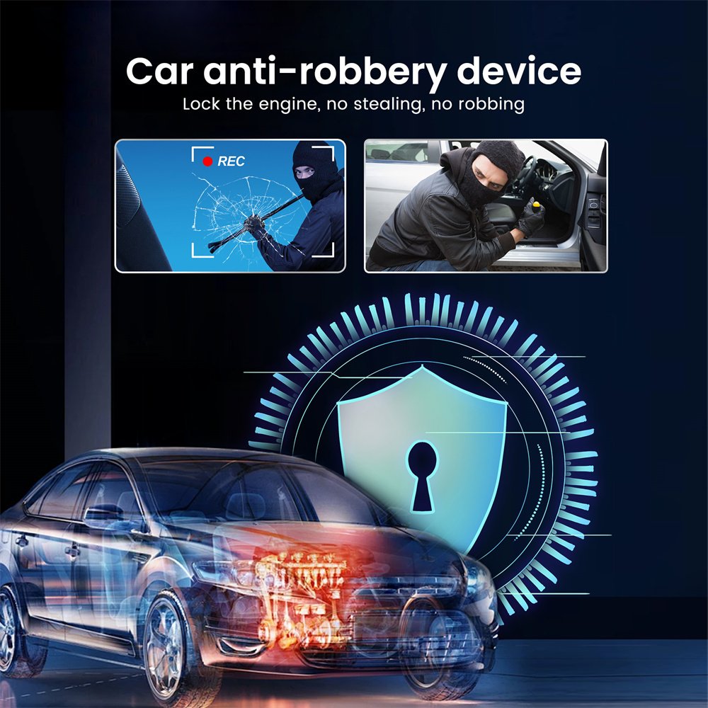 Universal 12V Car Alarm Auto Anti-Robbery Device Wireless Engine Lock Anti- Hijacking Engine Immobilizer