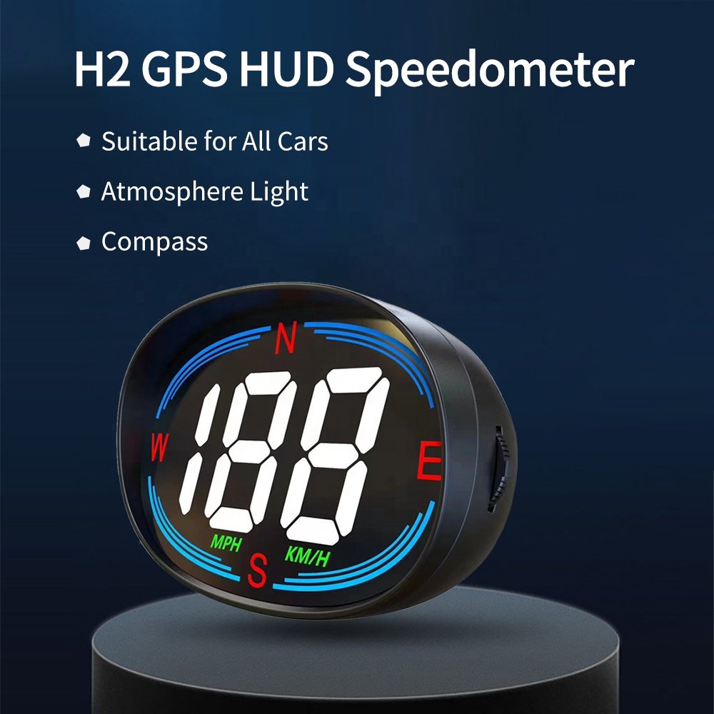 2024 New Factory Direct Auto Electronics Head up Display Over-speed Alarm Plug and Play Car Gps Hud H2 for All Cars