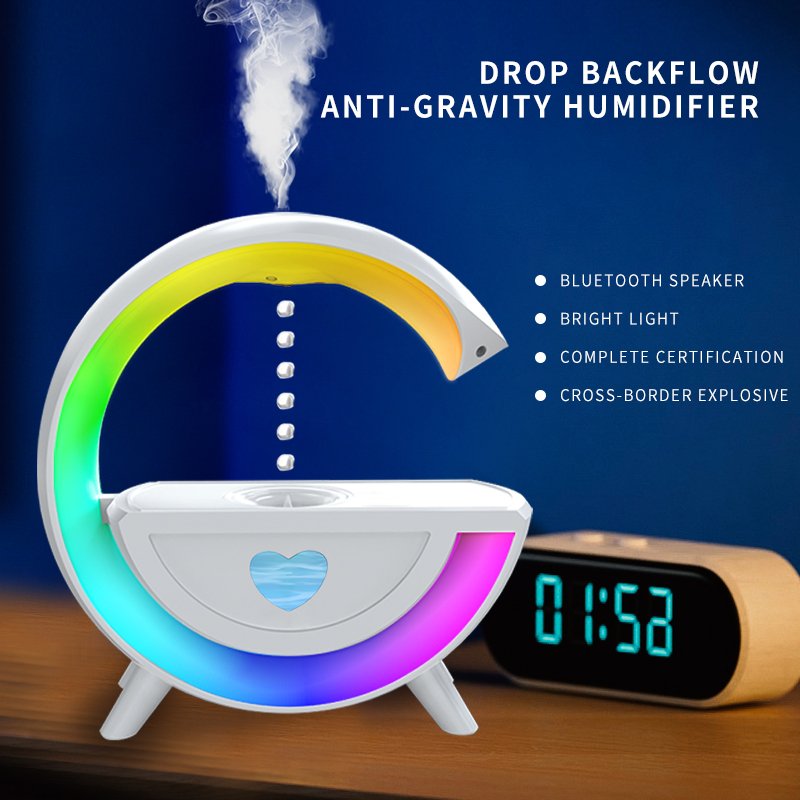 G-Shaped LED Night Light with BT Speaker Smart 15W Wireless Charr Music Lamp Alarm Clock Hot Product in Humidifiers Category