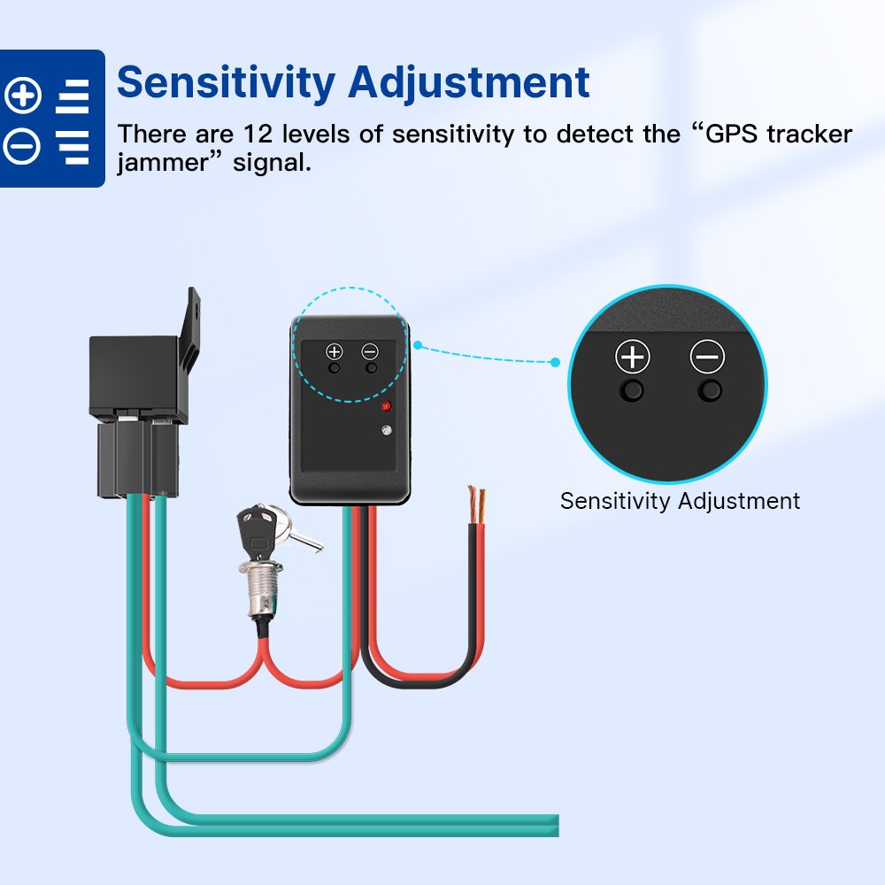 Vjoycar 12V Wireless Relay Immobilizer Car Anti-Jammer Anti Theft System for GPS Tracker Then Stop Car Automatically