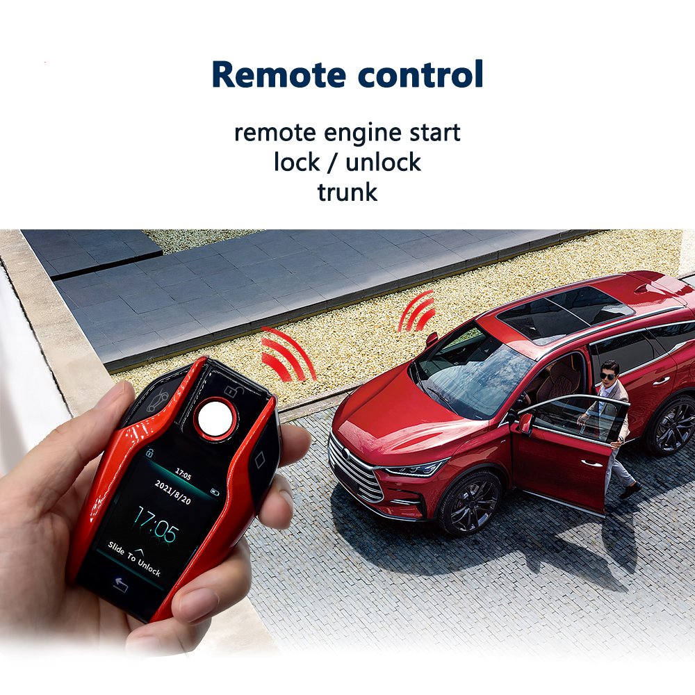 PKE Smart Door Lock LCD Touch Smart Key for Car Smart Remote Control for BMW