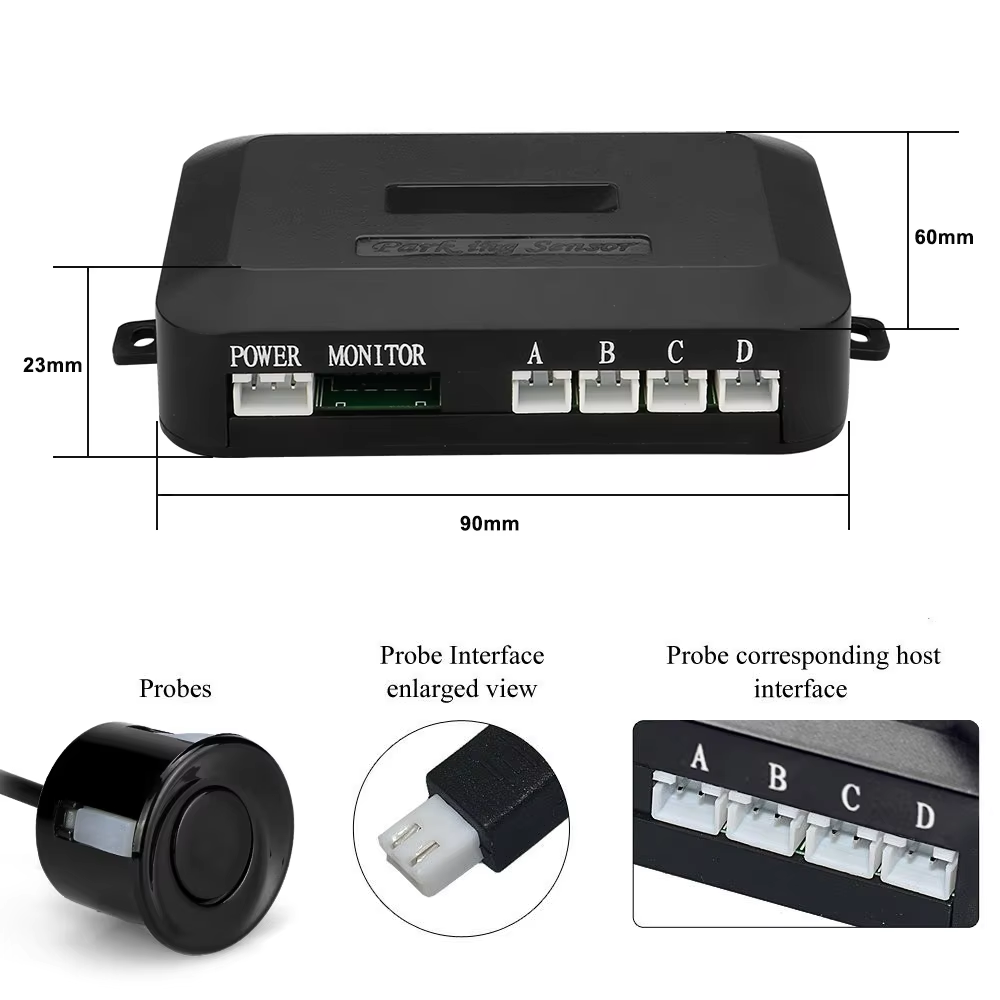 High Quality Parking Sensor System Car Backup Radar Warning Alarm LED Display with 4 Parking Sensors