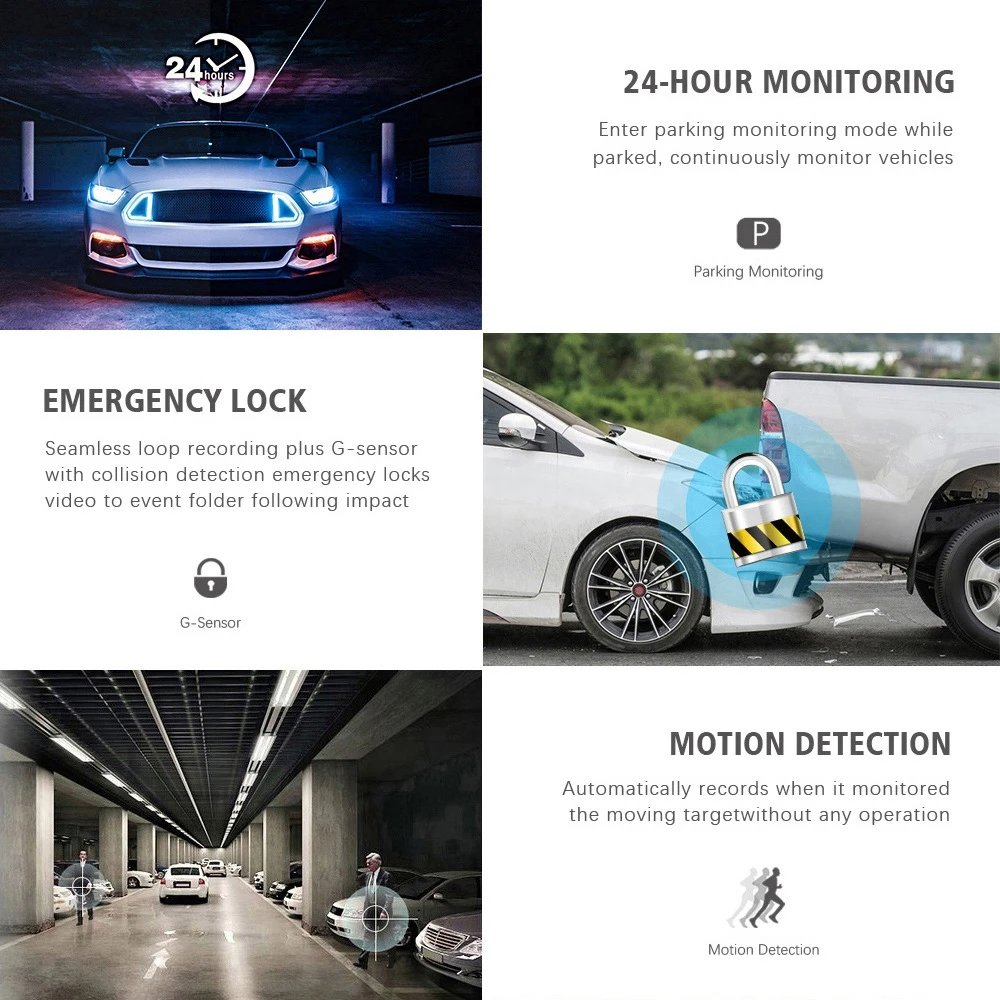 Dashcam 3 Lens Car Black Box DVR 1080P Dash Cam Camera Front Rear& Inside Cam Avto Video-Registrator for Car