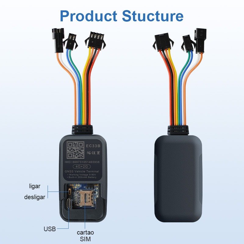 Car Anti-theft GPS Tracking Devices 4G GPS Tracker 8 Wired Device EC33B