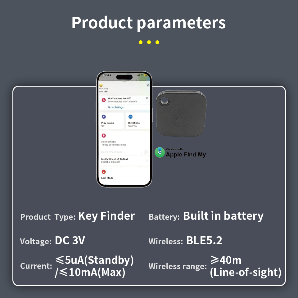New Mfi Certified Keychain Satellite Key Finder Gps Mini tracker Tags Car Location Tracking Device With Apples FIND MY TRACKER