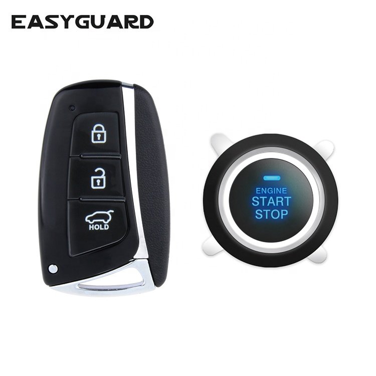 Easyguard Ec002-hy Push Button Remote Engine Start Stop PKE Smart Car Alarm System NFC Lock Unlock