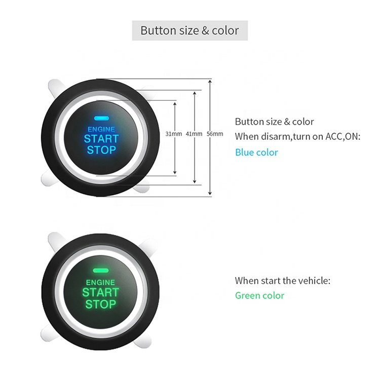 Easyguard Ec002-hy Push Button Remote Engine Start Stop PKE Smart Car Alarm System NFC Lock Unlock