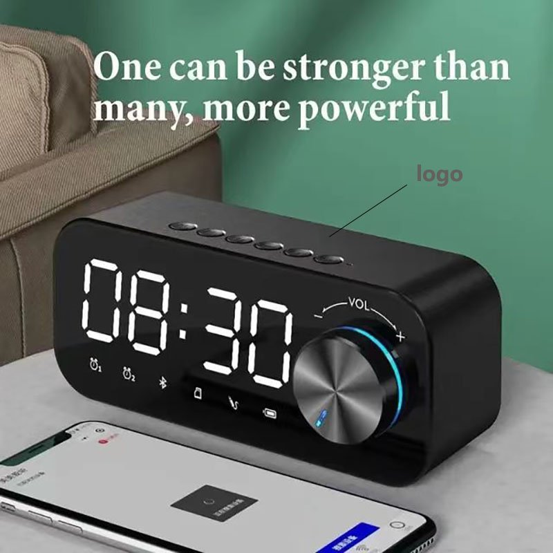 Digital Alarm Clock Speaker Digital Display LED Wireless Sub Woofer Music Player FM Radio Desk Table Clock Relojes