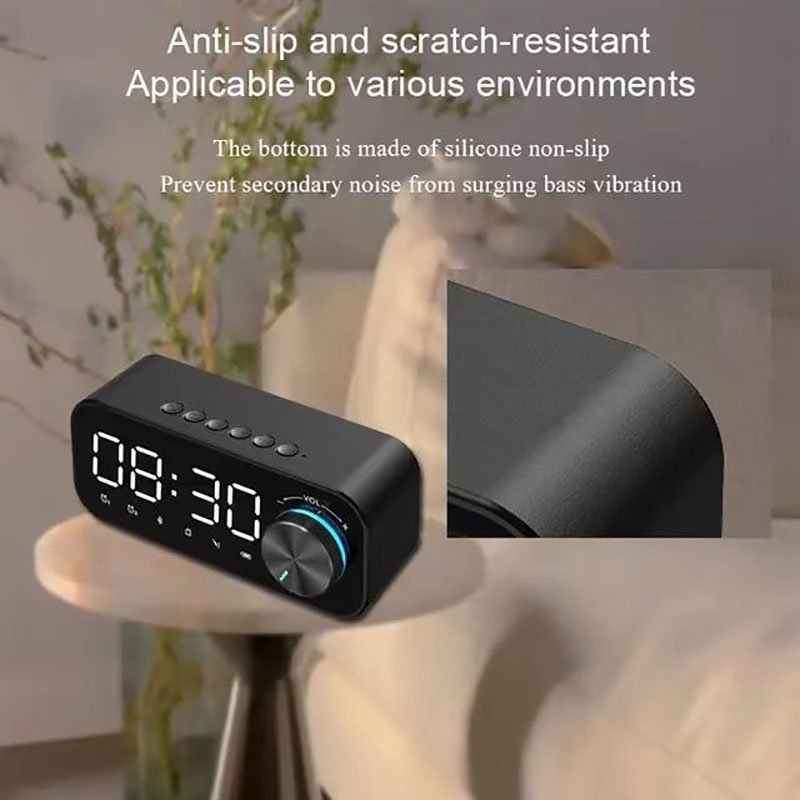 Digital Alarm Clock Speaker Digital Display LED Wireless Sub Woofer Music Player FM Radio Desk Table Clock Relojes