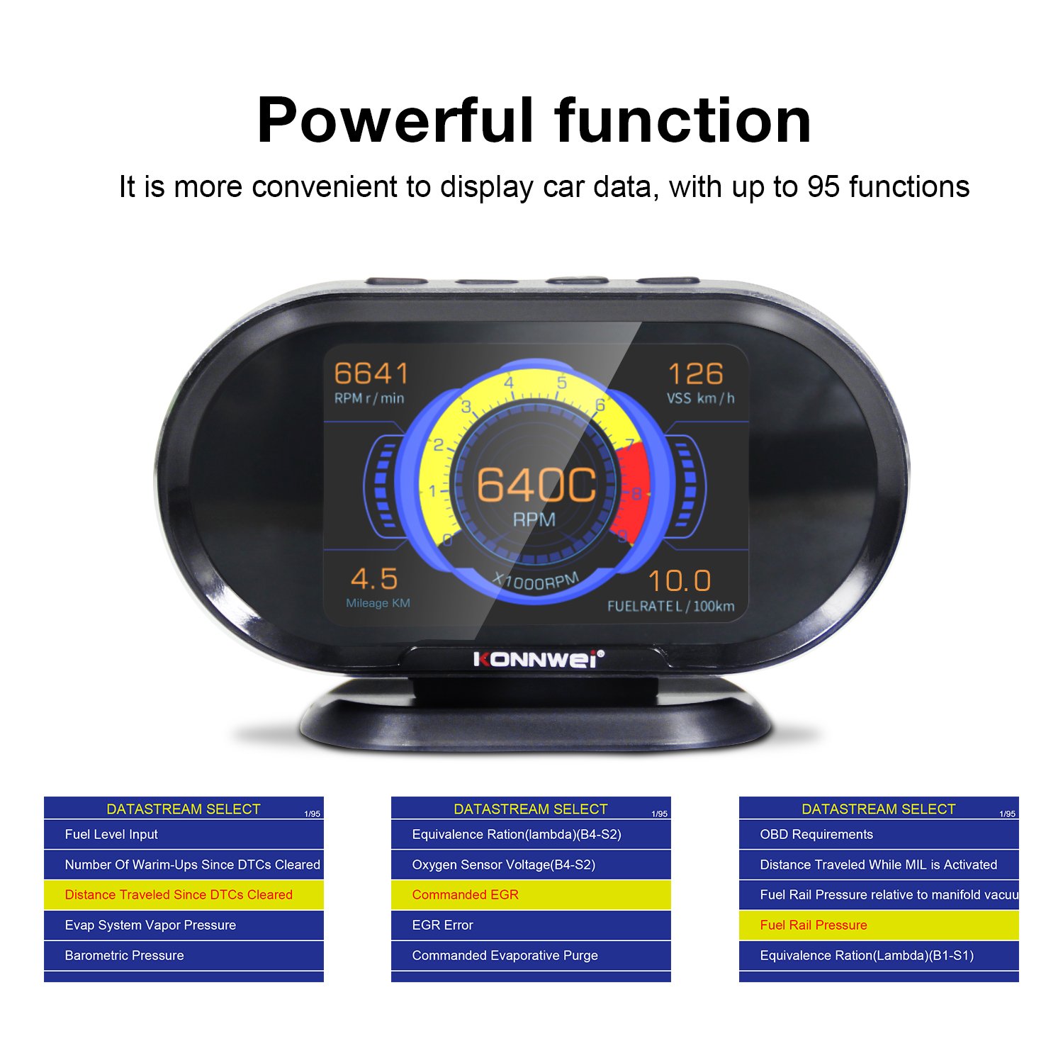 Factory Direct HUD Heads up Display Speedometer Gauge& OBD2 Diagnostic Tool Fuel Consumption, Water Temperature, Voltage Alarm