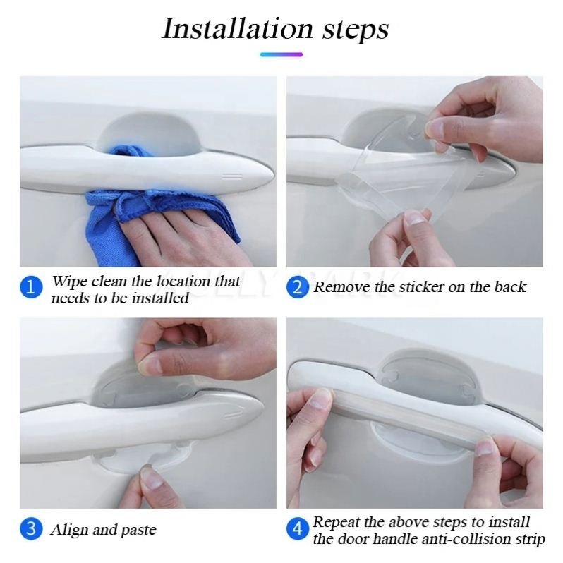2023 Alibaba Hot Custom Logo Car Door Sticker Scratches Resistant Cover Auto Handle Film Exterior Accessory for Chevy