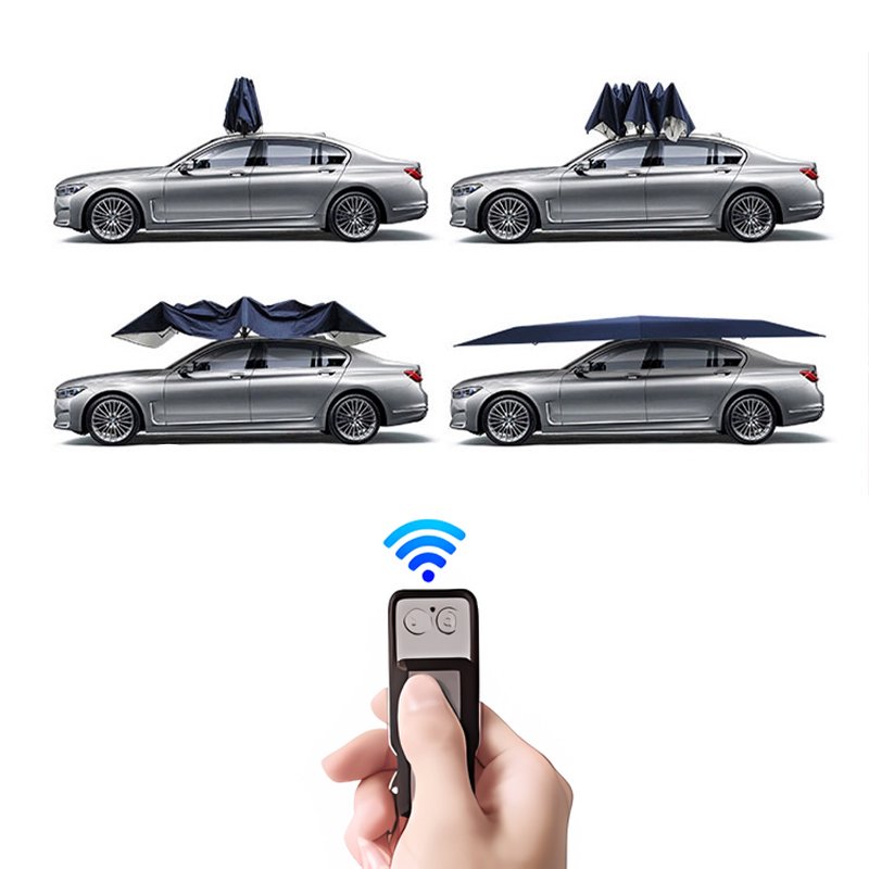 Smart Automatic Foldable Electronic Sun Visor Umbrella Waterproof Alarm Remote Controller Customizable Logo Straight Car Roof