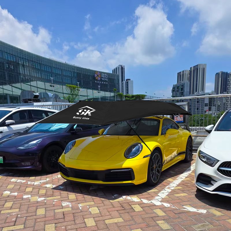 Smart Automatic Foldable Electronic Sun Visor Umbrella Waterproof Alarm Remote Controller Customizable Logo Straight Car Roof