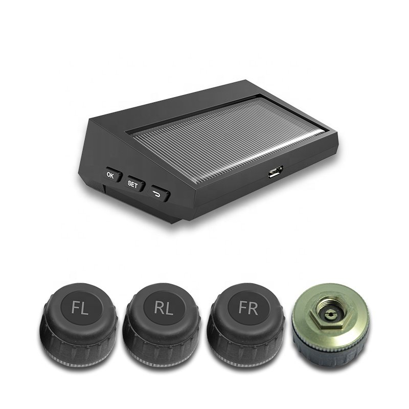 Hot Sale Products TPMS Car Tire Pressure Alarm Monitor System Solar Charging LCD Display 4 External Sensor Temperature Sensor