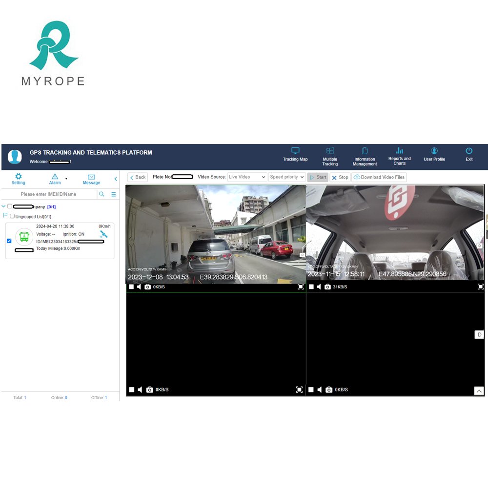 Collision Alarm And Accident Video Recording 4G Dashcam Front And Rear