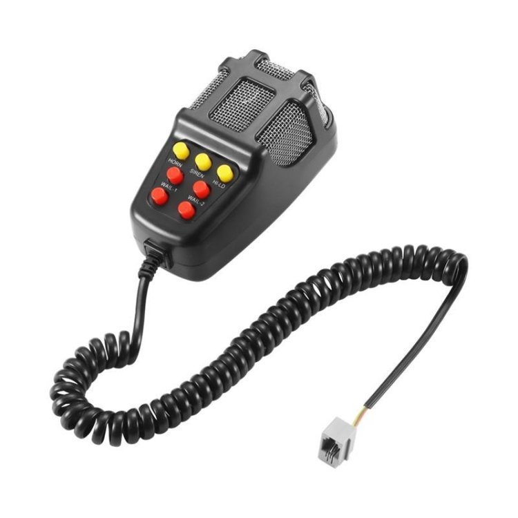 2021Car Electric Alarm Air Horn Siren Speaker 5 Sound Tone Super Loud Microphone