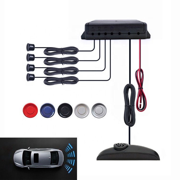 Best Reversing radar with 4 Probe Parking Sensor System for Universal Car Human Voice Alarm with LED Distance Display