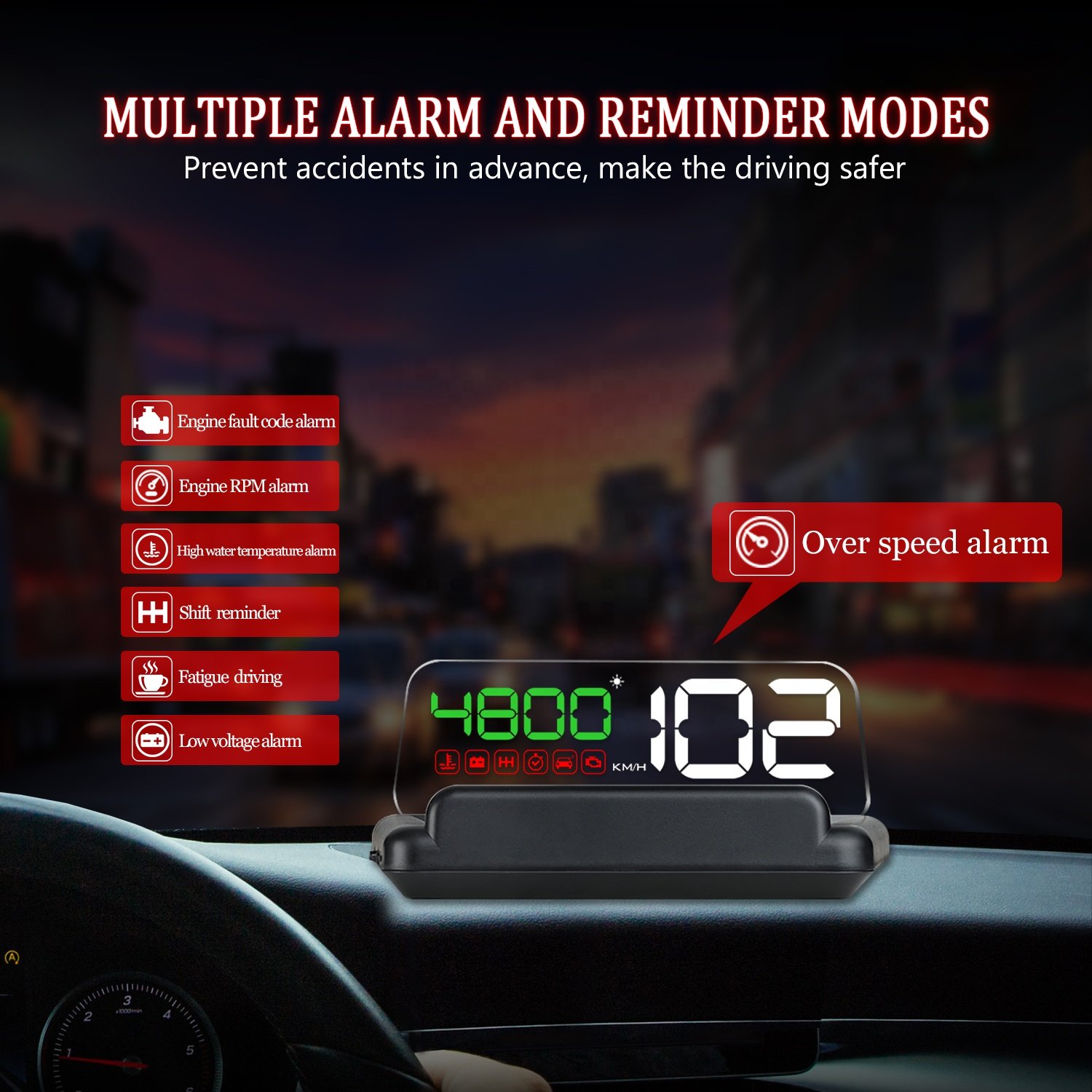 2024 Mirror HUD C500 Digital Meter Auto Electronics Head up Displays Speed Gauge for All Cars
