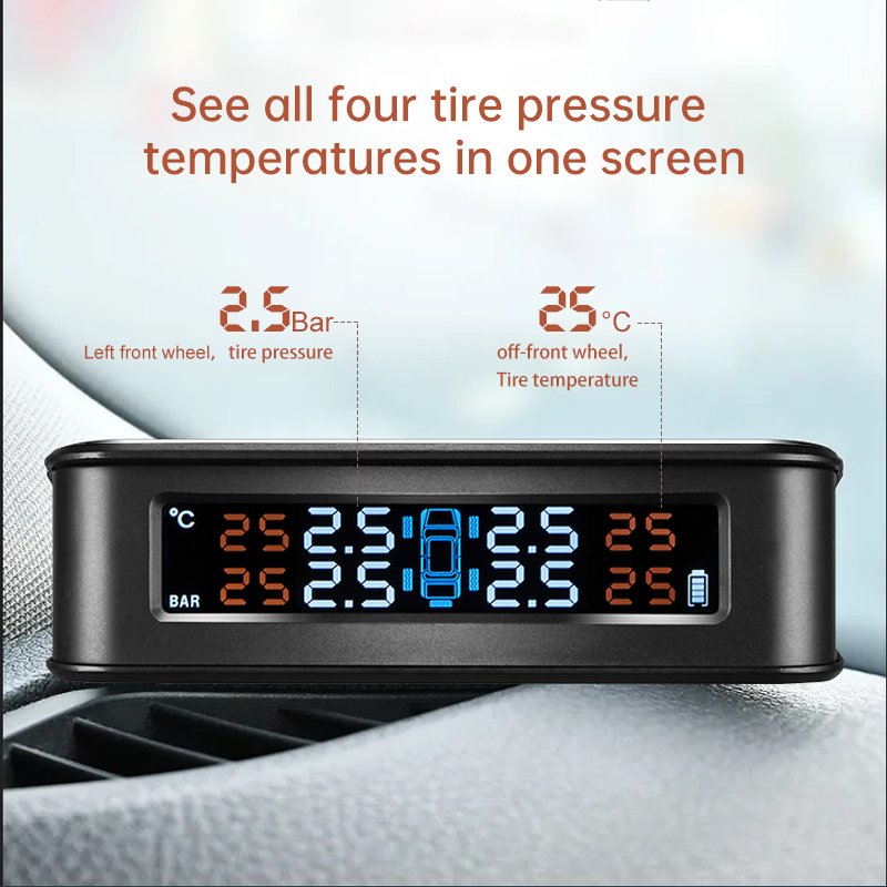 OEM Car Automotive Solar Power Tire Pressure Monitoring System Security Alarm 4 External Sensor