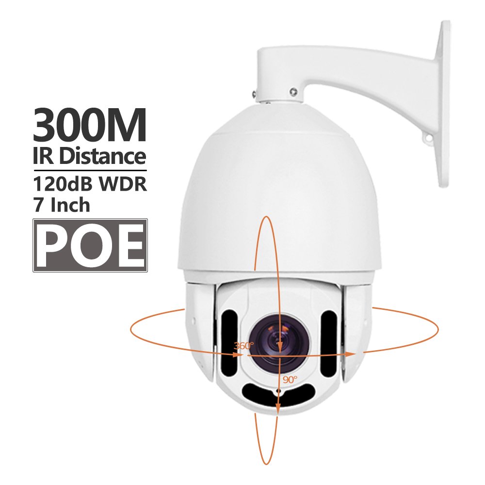 IP PTZ Camera 4K 30X Zoom Auto Tracking 8MP Color Night Vision Auto Tracking Camera Perimeter Intrusion Detection System