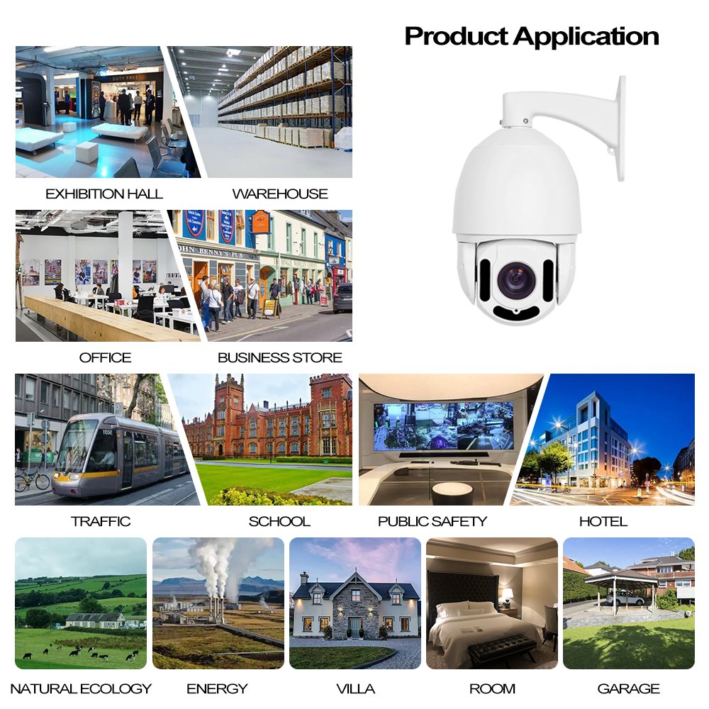 IP PTZ Camera 4K 30X Zoom Auto Tracking 8MP Color Night Vision Auto Tracking Camera Perimeter Intrusion Detection System